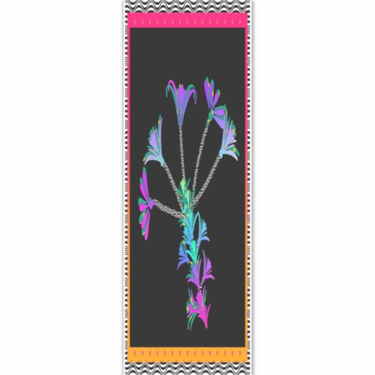 Lila Blumen mit Border Aufkleber (Vorderseite)