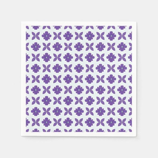 Lila Blumen mit hellem Hintergrund Serviette (Vorderseite)