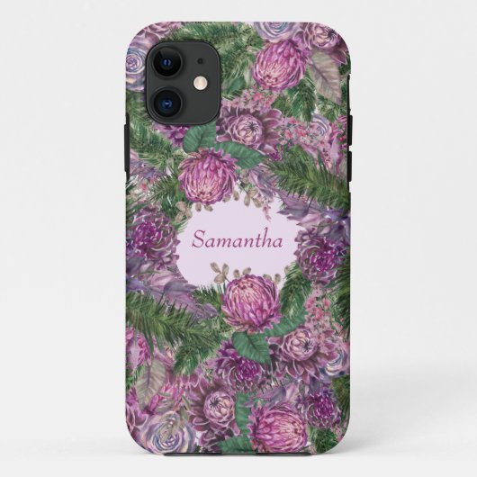 Lila Blumen mit Namen Case-Mate iPhone Hülle (Rückseite)
