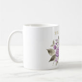 Lila Blumen mit Namen Kaffeetasse (Links)