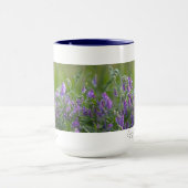 Lila Blumen mit Spruch Tasse (Zentrum)