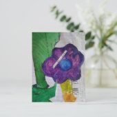 Lila-Blumen-Mixed-Media-Collage Postkarte (Stehend Vorderseite)
