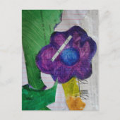 Lila-Blumen-Mixed-Media-Collage Postkarte (Vorderseite)