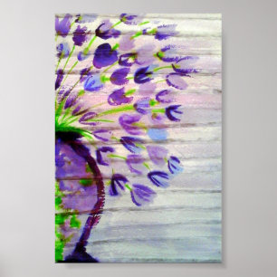 Lila Blumen Moderne Abstrakt Poster
