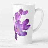 Lila Blumen Monogramm Claire Name anpassbar Milchtasse (Rechts)