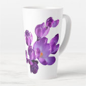 Lila Blumen Monogramm Esme Name individuell anpass Milchtasse (Rechte Ecke)