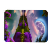Lila Blumen Moon und Seeblick Magnet (Horizontal)