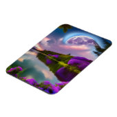 Lila Blumen Moon und Seeblick Magnet (Linke Seite)