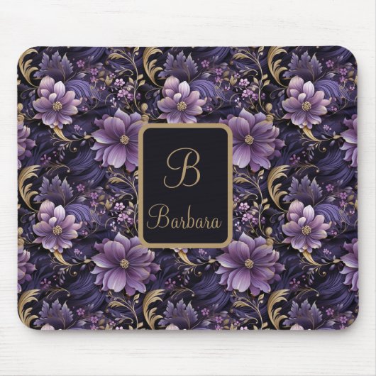 Lila-Blumen Mousepad (Vorne)