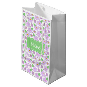 Lila Blumen-Muster-Geschenk-Tasche Kleine Geschenktüte