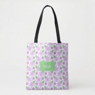 Lila Blumen-Muster-Taschen-Tasche Tasche