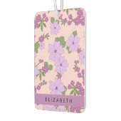 Lila Blumen, Muster von Blume, Ihr Name Autolufterfrischer (Links)