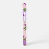 Lila Blumen, Muster von Blume, Ihr Name iPhone 16 Hülle (Linke Seite)