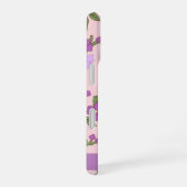 Lila Blumen, Muster von Blume, Ihr Name iPhone 16 Hülle (Rechte Seite)