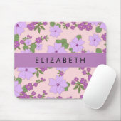 Lila Blumen, Muster von Blume, Ihr Name Mousepad (Mit Mouse)