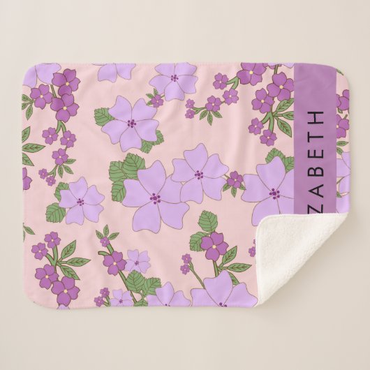 Lila Blumen, Muster von Blume, Ihr Name Sherpadecke (Vorderseite (Horizontal))