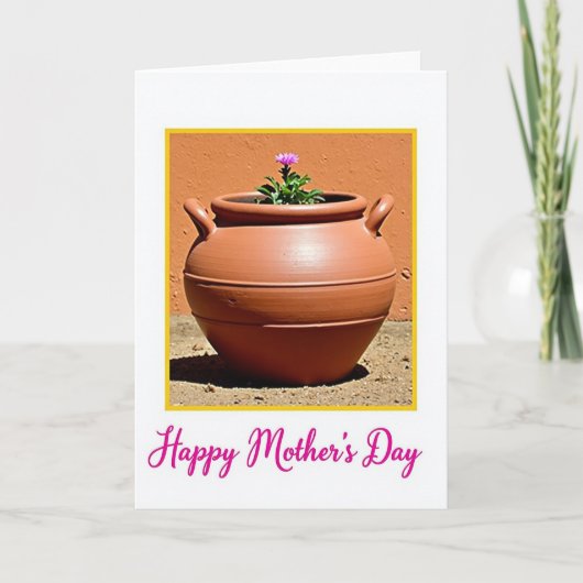 Lila-Blumen-Muttertag-Töpfchen-Karte Karte (Vorderseite)