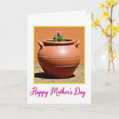 Lila-Blumen-Muttertag-Töpfchen-Karte Karte (Gelbe Blume)