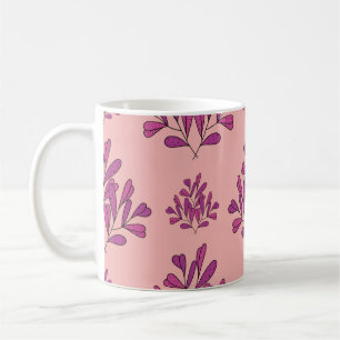 Lila Blumen nahtloser vintage wiederholender Hinte Kaffeetasse