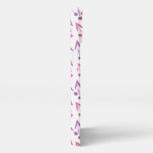 Lila Blumen Nahtloses Muster - Elegante Blüte D iPhone Hülle (Rechte Seite)