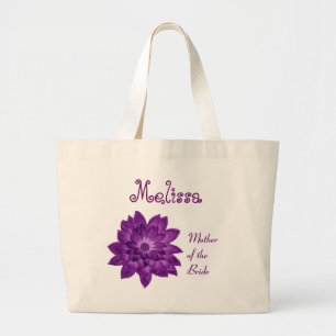 Lila Blumen-Name-Mutter der Braut V2 Jumbo Stoffbeutel