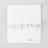 Lila-Blumen Name Platzkarten (Außenseite Aufgefaltet)