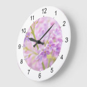 Lila Blumen-Nebel Große Wanduhr (Winkel)