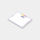 Lila Blumen-Notizzettel  Post-it Klebezettel (angewinkelt)