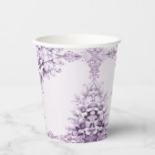 Lila-Blumen Papiertasse Pappbecher (Vorderseite)