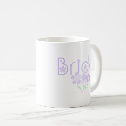 Lila Blumen-Pastellbraut Kaffeetasse (VorderseiteRechts)