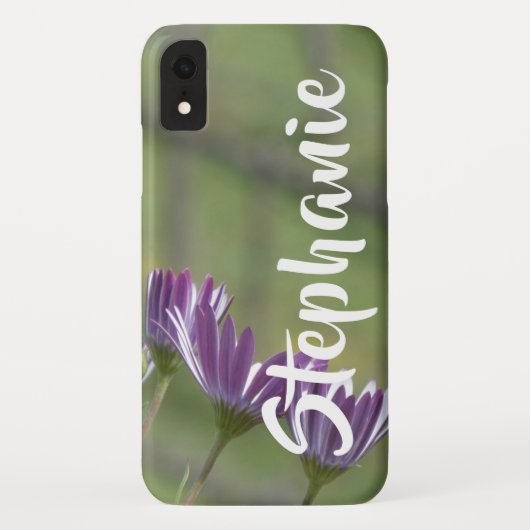 Lila Blumen personalisiertes iPhone XR, XS, XS Case-Mate iPhone Hülle (Rückseite)