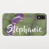 Lila Blumen personalisiertes iPhone XR, XS, XS Case-Mate iPhone Hülle (Rückseite (Horizontal))