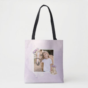 Lila Blumen Pferd-Tasche für Mädchen Tasche