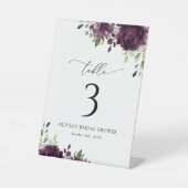 Lila Blumen, Pflaumen, Blume, Boho, Tischnummern Sockelschild (Vorderseite)