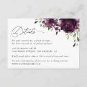 Lila Blumen, Pflaumenblumen, Blume für Hochzeiten Begleitkarte (Vorderseite)