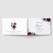 Lila Blumen, Pflaumenblumen, Boho, Brautparty Gästebuch (Voll)