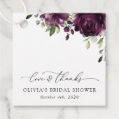 Lila Blumen, Pflaumenblumen, Boho, Brautparty Geschenkanhänger (Vorderseite)