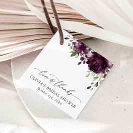 Lila Blumen, Pflaumenblumen, Boho, Brautparty Geschenkanhänger