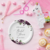 Lila Blumen, Pflaumenblumen, Boho, Brautparty Pappteller (Party)