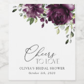 Lila Blumen, Pflaumenblumen, Boho, Brautparty Weinetikett (Einzelnes Label)