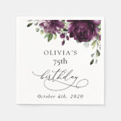 Lila Blumen, Pflaumenblüten, Boho, Geburtstag Serviette (Vorderseite)