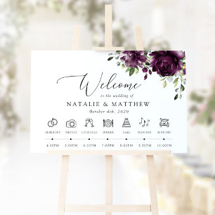 Lila Blumen, Pflaumenblüten, Hochzeits-Timeline Poster