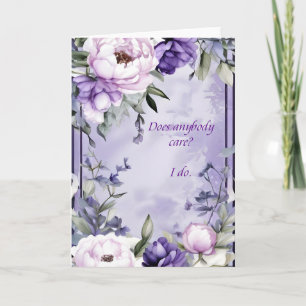 Lila Blumen Pflege Karte