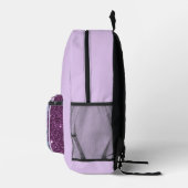 Lila Blumen, Rose, Glitzer Lavendel Rucksack (Rechts)