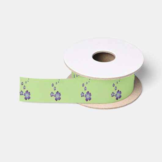 Lila Blumen Satinband (Spule)