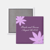 Lila Blumen Save-the-Date Magnet (Vorderseite/Rückseite)