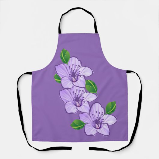 Lila Blumen Schürze (Vorderseite)