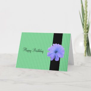 Lila-Blumen-Schwarzes-Band-Geburtstagswünsche Karte