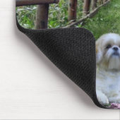 Lila Blumen Shih Tzu Mousepad (Ecke)