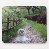 Lila Blumen Shih Tzu Mousepad (Vorne)